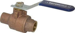 NIBCO - 1/2" Pipe, Full Port, Bronze Standard Ball Valve - 2 Piece, Inline - One Way Flow, Soldered x Soldered Ends, Lever Handle, 600 WOG, 150 WSP - Americas Industrial Supply