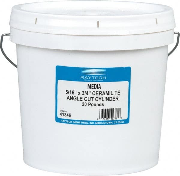 Raytech - Ceramic Plastic Blend Carrier, Polishing Tumbling Media - Cylinder Shape, Wet Operation, 5/16" Long x 3/4" High - Americas Industrial Supply