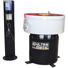 Made in USA - 2 hp, Wet/Dry Operation Vibratory Tumbler - Adjustable Amplitude, Flow Through Drain - Americas Industrial Supply
