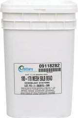 Made in USA - Medium/Fine Grade Smooth Glass Bead - 100 to 170 Grit, 50 Lb Pail - Americas Industrial Supply