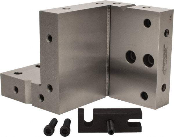 Suburban Tool - 4" Wide x 6" Deep x 4" High Steel Precision-Ground Angle Plate - Compound Plate, Machined Holes on Surface, Open End, 1" Thick, Single Plate - Americas Industrial Supply