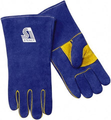 Steiner - Size S Cotton/Foam Lined Cowhide Welding Glove - 13-1/2" OAL, Safety Cuff, Wing Thumb, For General Welding - Americas Industrial Supply