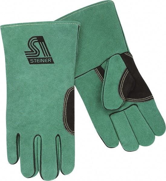 Steiner - Size L Unlined Cowhide Welding Glove - 13" OAL, Gauntlet Cuff, For General Welding - Americas Industrial Supply