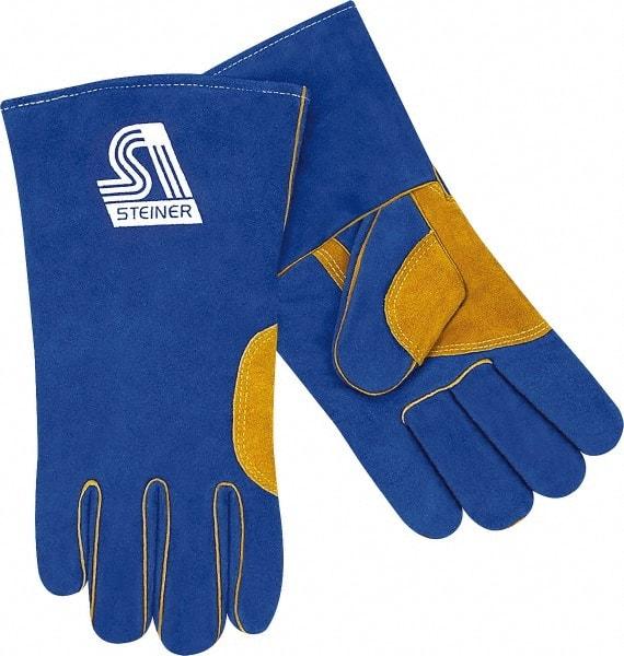 Steiner - Size L Unlined Cowhide Welding Glove - 13" OAL, Gauntlet Cuff, For General Welding - Americas Industrial Supply