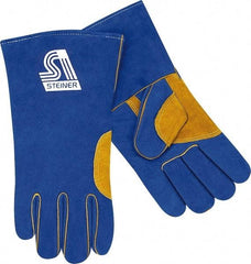 Steiner - Size L Unlined Cowhide Welding Glove - 13" OAL, Gauntlet Cuff, For General Welding - Americas Industrial Supply