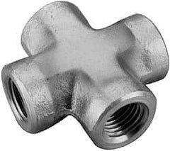 Parker - 1/8 Female Thread, Zinc Plated Steel Industrial Pipe Female Cross - FNPTF, 5,000 psi - Americas Industrial Supply
