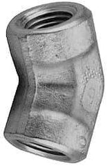 Parker - 1 Female Thread, Zinc Plated Steel Industrial Pipe 45° Female Elbow - FNPTF, 1,800 psi - Americas Industrial Supply