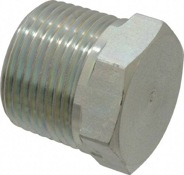 Parker - 3/4 Male Thread, Zinc Plated Steel Industrial Pipe Hex Head Plug - MNPTF, 5,500 psi - Americas Industrial Supply