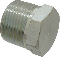 Parker - 3/4 Male Thread, Zinc Plated Steel Industrial Pipe Hex Head Plug - MNPTF, 5,500 psi - Americas Industrial Supply