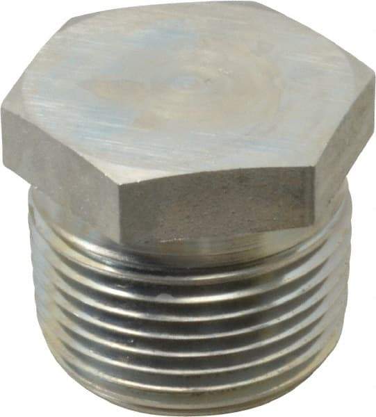 Parker - 1 Male Thread, Zinc Plated Steel Industrial Pipe Hex Head Plug - MNPTF, 4,500 psi - Americas Industrial Supply
