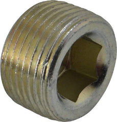 Parker - 3/4 Male Thread, Zinc Plated Steel Industrial Pipe Hollow Hex Plug - MNPTF, 5,500 psi - Americas Industrial Supply