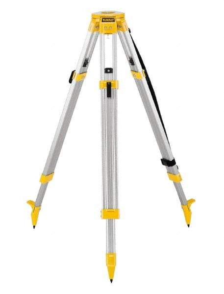 DeWALT - 42 Inch (Closed), 68 (Open) Inch Long, Construction Level Tripod - Black, Yellow, Use With Laser Levels - Americas Industrial Supply