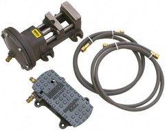 Heinrich - 4" Jaw Width, 4-5/8" Jaw Opening Capacity, Horizontal Stationary Machine Vise - Air Operation, 1 Station, 6-1/8" Long x 5-3/8" High x 1-5/16" Deep - Americas Industrial Supply