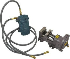 Heinrich - 3" Jaw Width, 3-1/8" Jaw Opening Capacity, Horizontal Stationary Machine Vise - Air Operation, 1 Station, 6-1/8" Long x 5-3/8" High x 1-1/4" Deep - Americas Industrial Supply