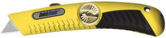 PHC - Retractable Utility Knife - Yellow Metal Handle, 1 Blade Included - Americas Industrial Supply