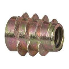 E-Z LOK - 1/4-20, Zinc Alloy Flush Hex Drive Insert - 23/64" Drill, 0.3543" Hole Diam, 0.512" Long, 1/2" Min Grip, M6 Hex - Americas Industrial Supply