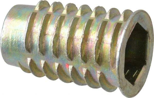 E-Z LOK - 3/8-16, Zinc Alloy Flanged Hex Drive Insert - 31/64" Drill, 0.4724" Hole Diam, 63/64" Long, 1" Min Grip, M10 Hex - Americas Industrial Supply