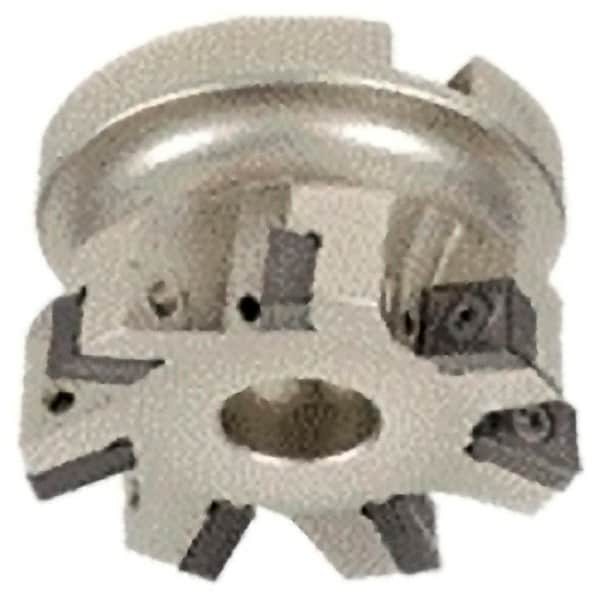 Iscar - 6 Inserts, 2" Cut Diam, 3/4" Arbor Diam, 0.354" Max Depth of Cut, Indexable Square-Shoulder Face Mill - 0/90° Lead Angle, 1.57" High, XCMT Insert Compatibility, Through Coolant, Series IscarPlunger - Americas Industrial Supply