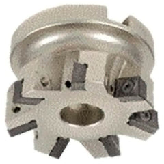 Iscar - 6 Inserts, 2" Cut Diam, 3/4" Arbor Diam, 0.354" Max Depth of Cut, Indexable Square-Shoulder Face Mill - 0/90° Lead Angle, 1.57" High, XCMT Insert Compatibility, Through Coolant, Series IscarPlunger - Americas Industrial Supply
