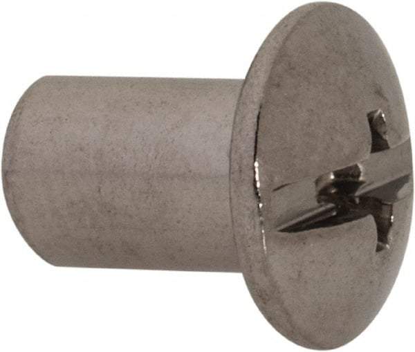 Made in USA - #10-24 Thread Barrel, Slotted/Phillips Drive, Stainless Steel Sex Bolt & Binding Post - 3/8" Long Barrel, Grade 18-8 - Americas Industrial Supply