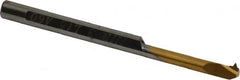 Carmex - 0.59" Cutting Depth, 24 to 32 TPI, 0.13" Diam, Internal Thread, Solid Carbide, Single Point Threading Bar - TiN Finish, 1-1/2" OAL, 3mm Shank Diam, 0.024" Projection from Edge, 60° Profile Angle - Exact Industrial Supply