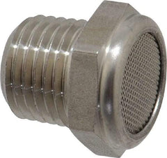 Legris - 1/4 Male NPT, 17mm Hex, Exhaust Muffler - 175 Max psi, 108 Decibel Rating, Stainless Steel - Americas Industrial Supply