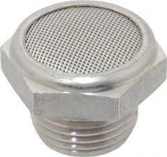 Legris - 3/8 Male NPT, 22mm Hex, Exhaust Muffler - 175 Max psi, 108 Decibel Rating, Stainless Steel - Americas Industrial Supply