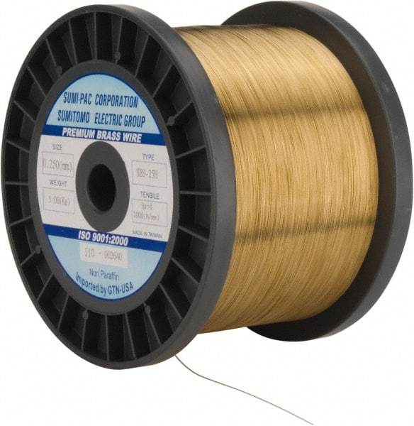 Global EDM - Brass Hard Grade Electrical Discharge Machining (EDM) Wire - 99 Lbs. Max Tensile Strength - Americas Industrial Supply