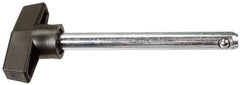 Value Collection - 1/4" Diam, 3" Usable Length, T Handle, Quick Release Pin - 3-3/4" OAL, Grade C1010/C1022 Steel, Zinc-Plated Finish - Americas Industrial Supply