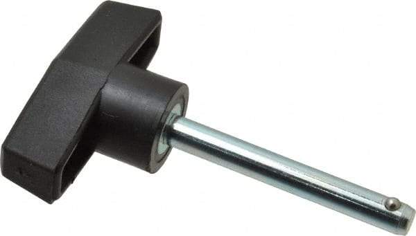 Value Collection - 1/4" Diam, 2" Usable Length, T Handle, Quick Release Pin - 2-3/4" OAL, Grade C1010/C1022 Steel, Zinc-Plated Finish - Americas Industrial Supply