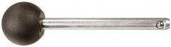 Value Collection - 1/4" Diam, 4-1/4" Usable Length, Ball Knob, Quick Release Pin - 4-1/4" OAL, Grade C1010/C1022 Steel, Zinc-Plated Finish - Americas Industrial Supply