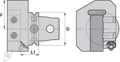 Kennametal - Right Hand Cut, KM63UT Modular Connection, Adapter/Mount Lathe Modular Clamping Unit - Through Coolant, Series ETAR Straight End Mount - Exact Industrial Supply