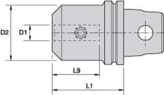 Kennametal - KM32 Modular Connection 6mm Hole End Mill Holder/Adapter - 63/64" Nose Diam, 40mm Projection, Through-Spindle Coolant - Exact Industrial Supply