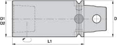 Kennametal - KM63UT, 3.15 Inch Long, Modular Tool Holding Extension - 2.48 Inch Body Diameter x 4.725 Inch Overall Length - Exact Industrial Supply