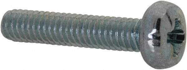 Value Collection - M2.5x0.45, 12mm Length Under Head Phillips Drive Machine Screw - Pan Head, Grade 4.8 Steel, Zinc-Plated Finish, Without Washer - Americas Industrial Supply