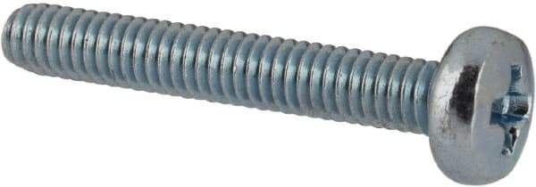 Value Collection - M2.5x0.45, 16mm Length Under Head Phillips Drive Machine Screw - Pan Head, Grade 4.8 Steel, Zinc-Plated Finish, Without Washer - Americas Industrial Supply