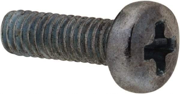 Value Collection - M2.5x0.45, 8mm Length Under Head Phillips Drive Machine Screw - Pan Head, Grade 4.8 Steel, Zinc-Plated Finish, Without Washer - Americas Industrial Supply