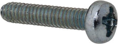 Value Collection - M2x0.40, 10mm Length Under Head Phillips Drive Machine Screw - Pan Head, Grade 4.8 Steel, Zinc-Plated Finish, Without Washer - Americas Industrial Supply