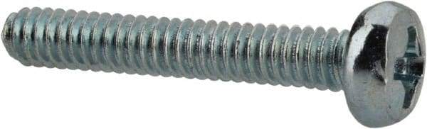 Value Collection - M2x0.40, 12mm Length Under Head Phillips Drive Machine Screw - Pan Head, Grade 4.8 Steel, Zinc-Plated Finish, Without Washer - Americas Industrial Supply