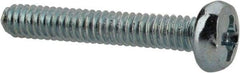 Value Collection - M2x0.40, 12mm Length Under Head Phillips Drive Machine Screw - Pan Head, Grade 4.8 Steel, Zinc-Plated Finish, Without Washer - Americas Industrial Supply