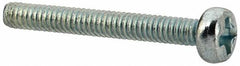 Value Collection - M2x0.40, 16mm Length Under Head Phillips Drive Machine Screw - Pan Head, Grade 4.8 Steel, Zinc-Plated Finish, Without Washer - Americas Industrial Supply
