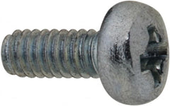 Value Collection - M2x0.40, 5mm Length Under Head Phillips Drive Machine Screw - Pan Head, Grade 4.8 Steel, Zinc-Plated Finish, Without Washer - Americas Industrial Supply