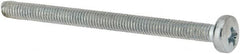 Value Collection - M3x0.50, 40mm Length Under Head Phillips Drive Machine Screw - Pan Head, Grade 4.8 Steel, Zinc-Plated Finish, Without Washer - Americas Industrial Supply