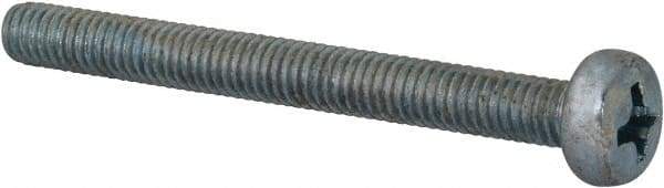 Value Collection - M4x0.70, 40mm Length Under Head Phillips Drive Machine Screw - Pan Head, Grade 4.8 Steel, Zinc-Plated Finish, Without Washer - Americas Industrial Supply