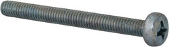 Value Collection - M4x0.70, 40mm Length Under Head Phillips Drive Machine Screw - Pan Head, Grade 4.8 Steel, Zinc-Plated Finish, Without Washer - Americas Industrial Supply