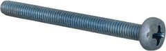 Value Collection - M4x0.70, 45mm Length Under Head Phillips Drive Machine Screw - Pan Head, Grade 4.8 Steel, Zinc-Plated Finish, Without Washer - Americas Industrial Supply