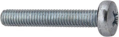 Value Collection - M5x0.80, 30mm Length Under Head Phillips Drive Machine Screw - Pan Head, Grade 4.8 Steel, Zinc-Plated Finish, Without Washer - Americas Industrial Supply