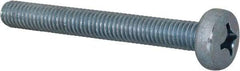 Value Collection - M6x1.00, 50mm Length Under Head Phillips Drive Machine Screw - Pan Head, Grade 4.8 Steel, Zinc-Plated Finish, Without Washer - Americas Industrial Supply