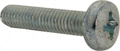 Value Collection - M8x1.25, 35mm Length Under Head Phillips Drive Machine Screw - Pan Head, Grade 4.8 Steel, Zinc-Plated Finish, Without Washer - Americas Industrial Supply
