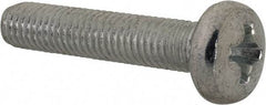Value Collection - M8x1.25, 40mm Length Under Head Phillips Drive Machine Screw - Pan Head, Grade 4.8 Steel, Zinc-Plated Finish, Without Washer - Americas Industrial Supply